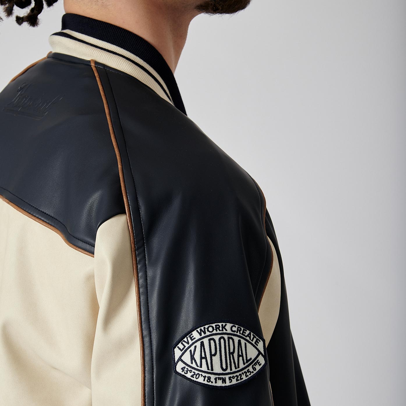 MONGI  Blouson bleu style université homme