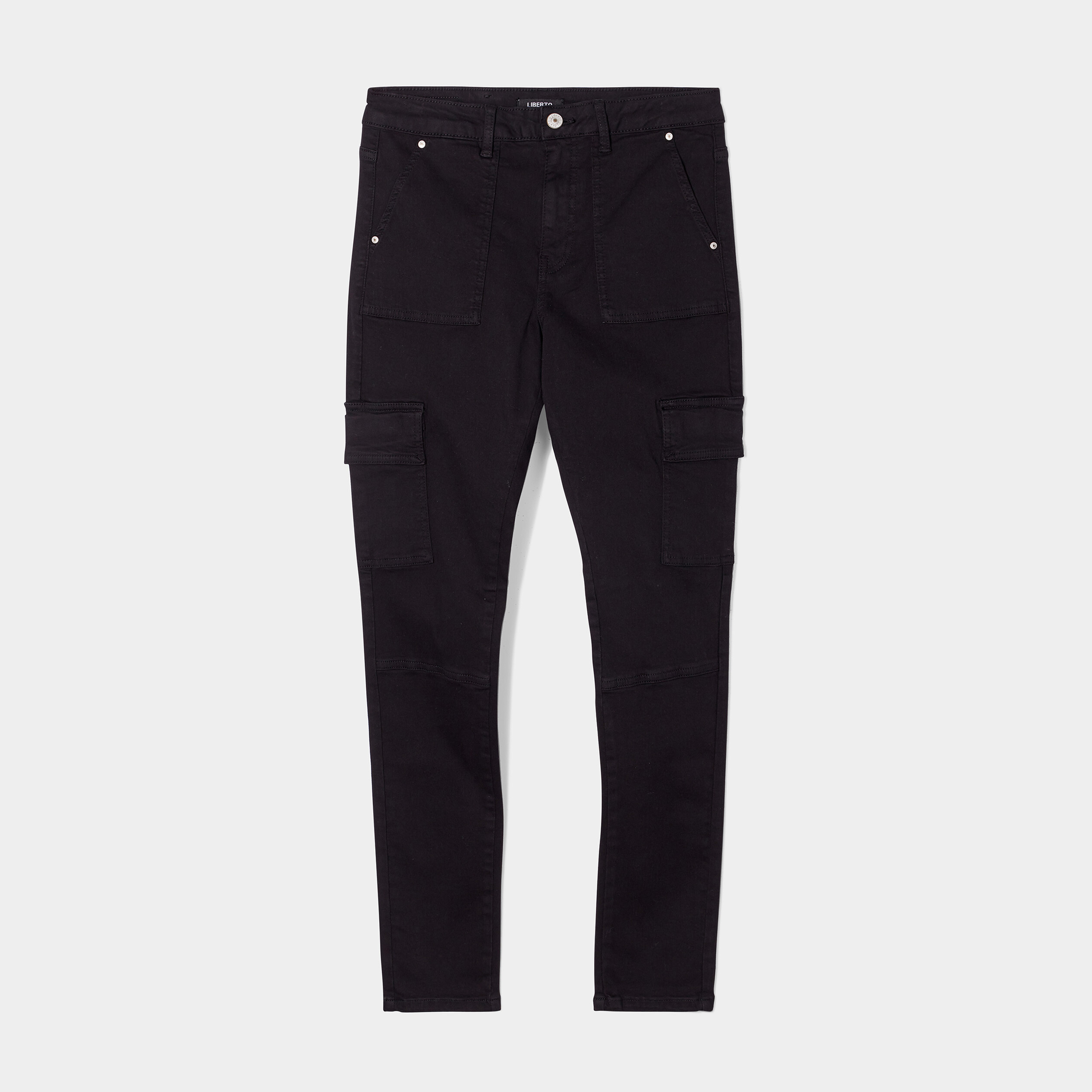 Pantalon cargo skinny 7 8ème Liberto noir femme | La Halle
