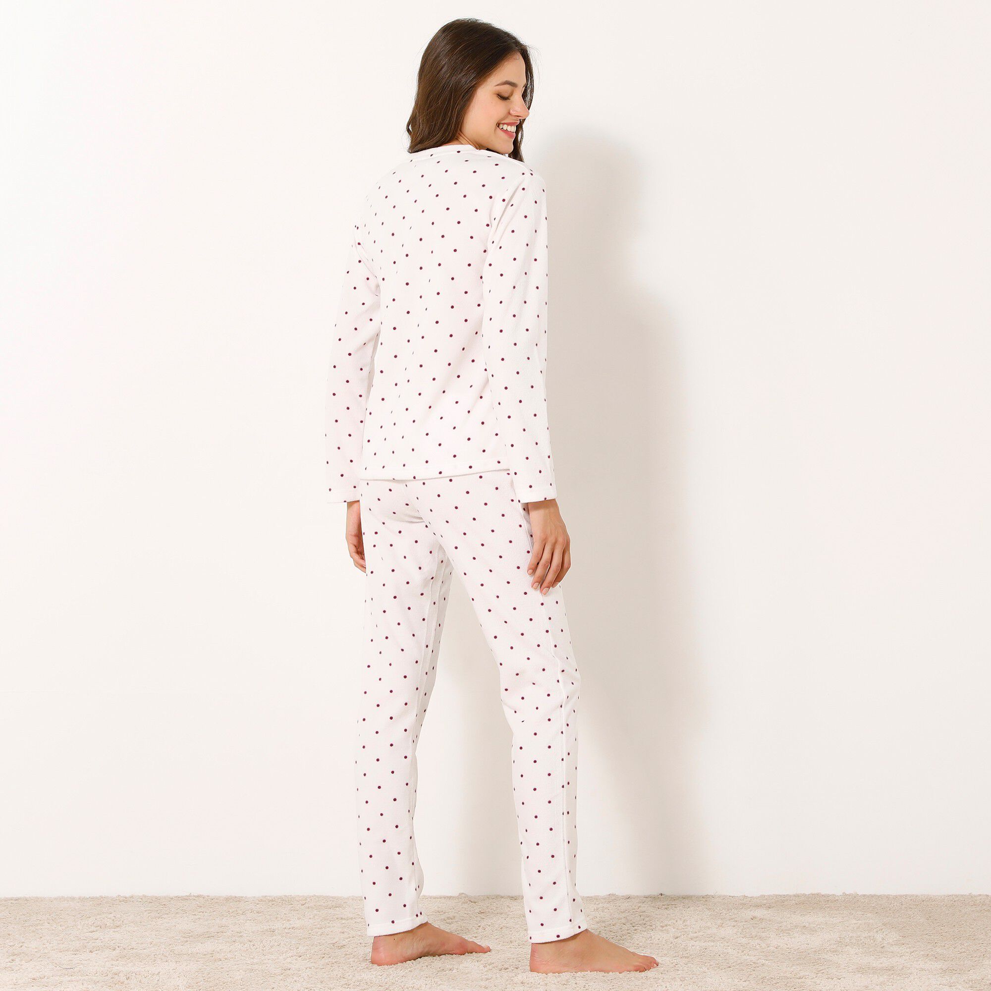 Pyjama micropolaire imprimé pois