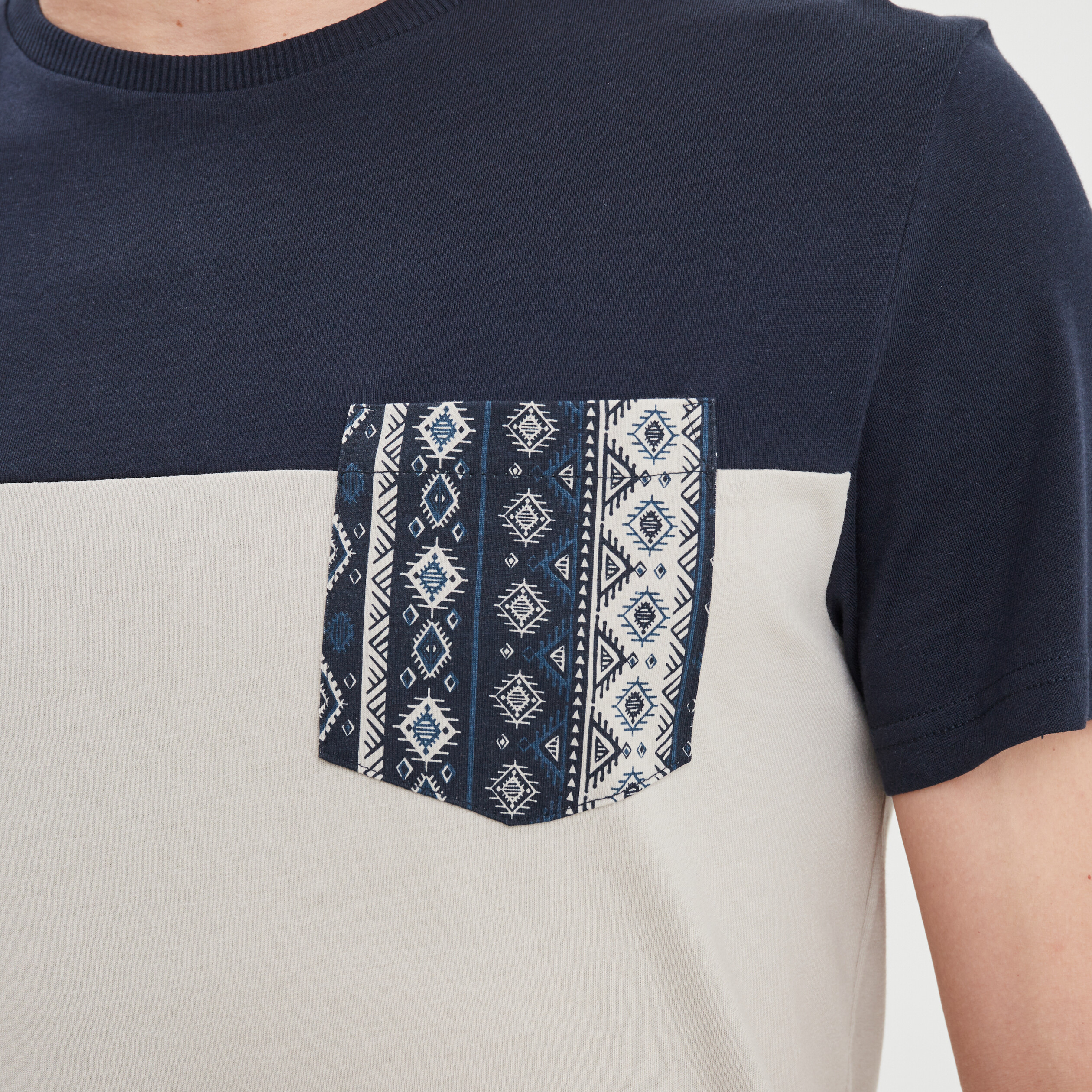 T-shirt droit 1 poche en coton Creeks bleu foncé homme | La Halle