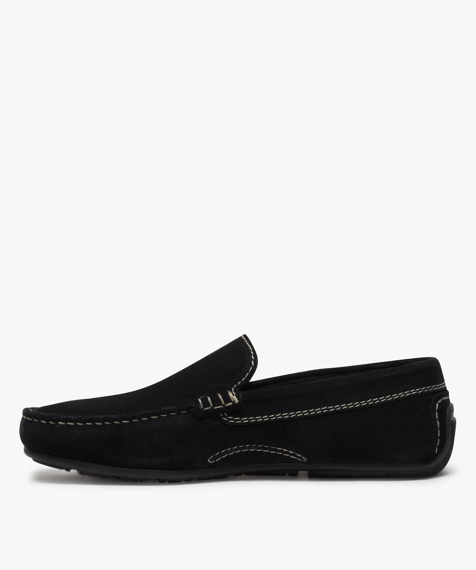 Mocassins homme unis dessus et intérieur cuir marine | GEMO