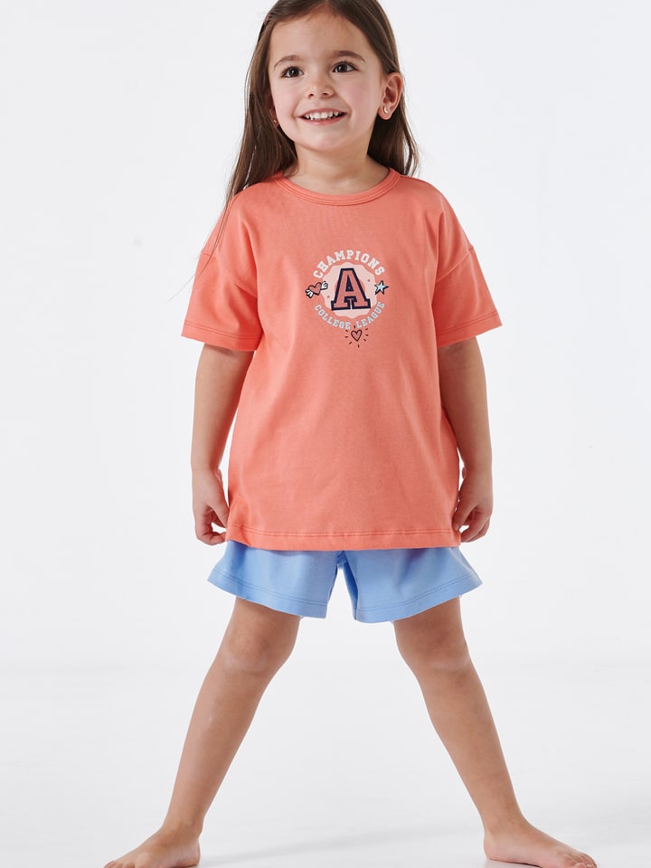 Schiesser Pyjama Girls World Organic Cotton in koralle günstig kaufen