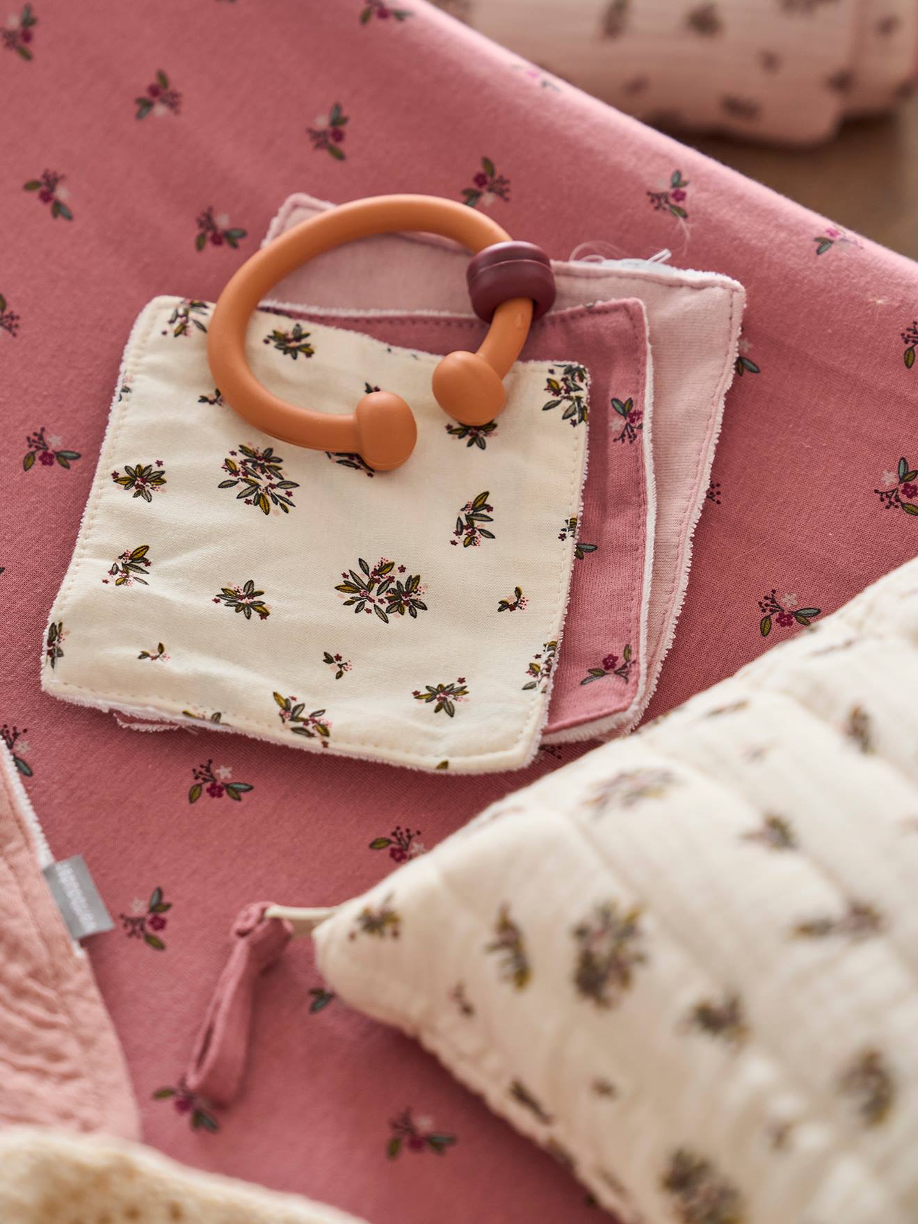 Vertbaudet Bio-Kollektion: 10er-Pack Baby Waschlappen mit Aufbewahrungsbeutel Oeko-Tex - farblich sortiert/provence