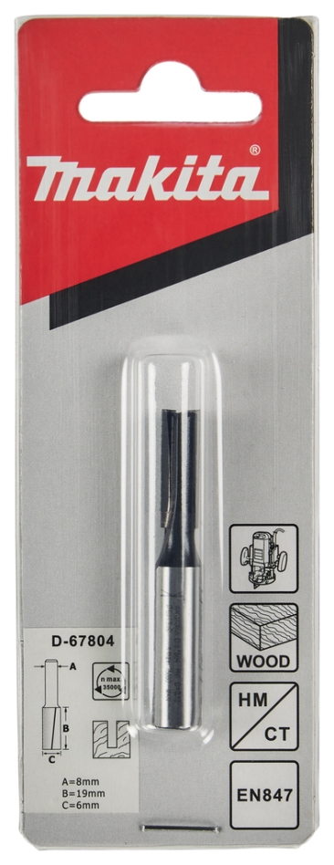 Freză de canelat Makita Accessories D-67804 6 x 19 mm S8