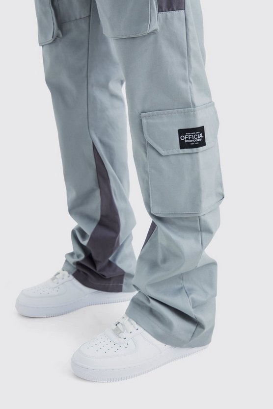 Slim-Fit Colorblock Cargo-Hose