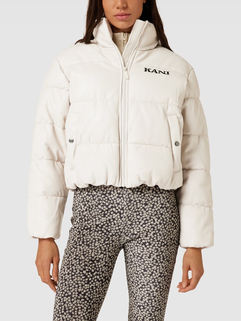 Steppjacke in Leder-Optik Modell 'Retro' in sand