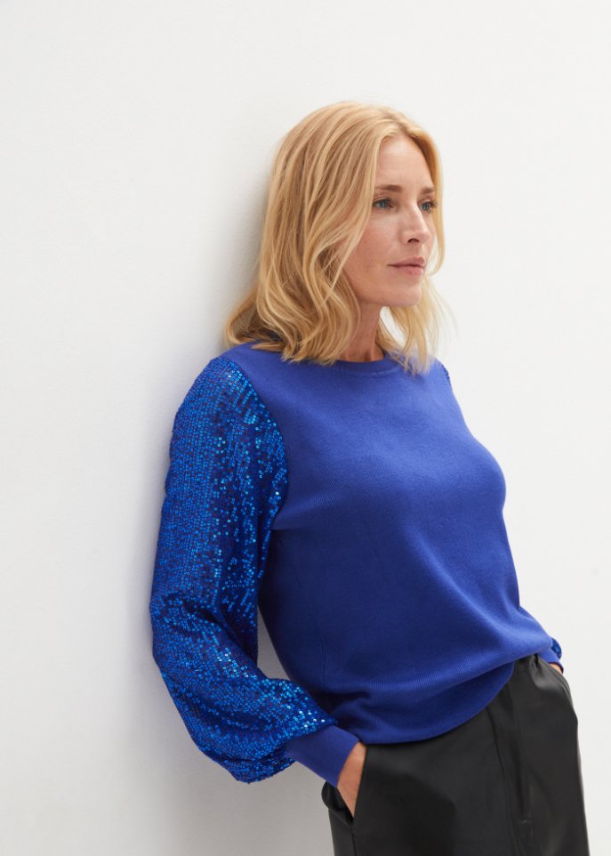 Pullover mit Pailettenärmeln