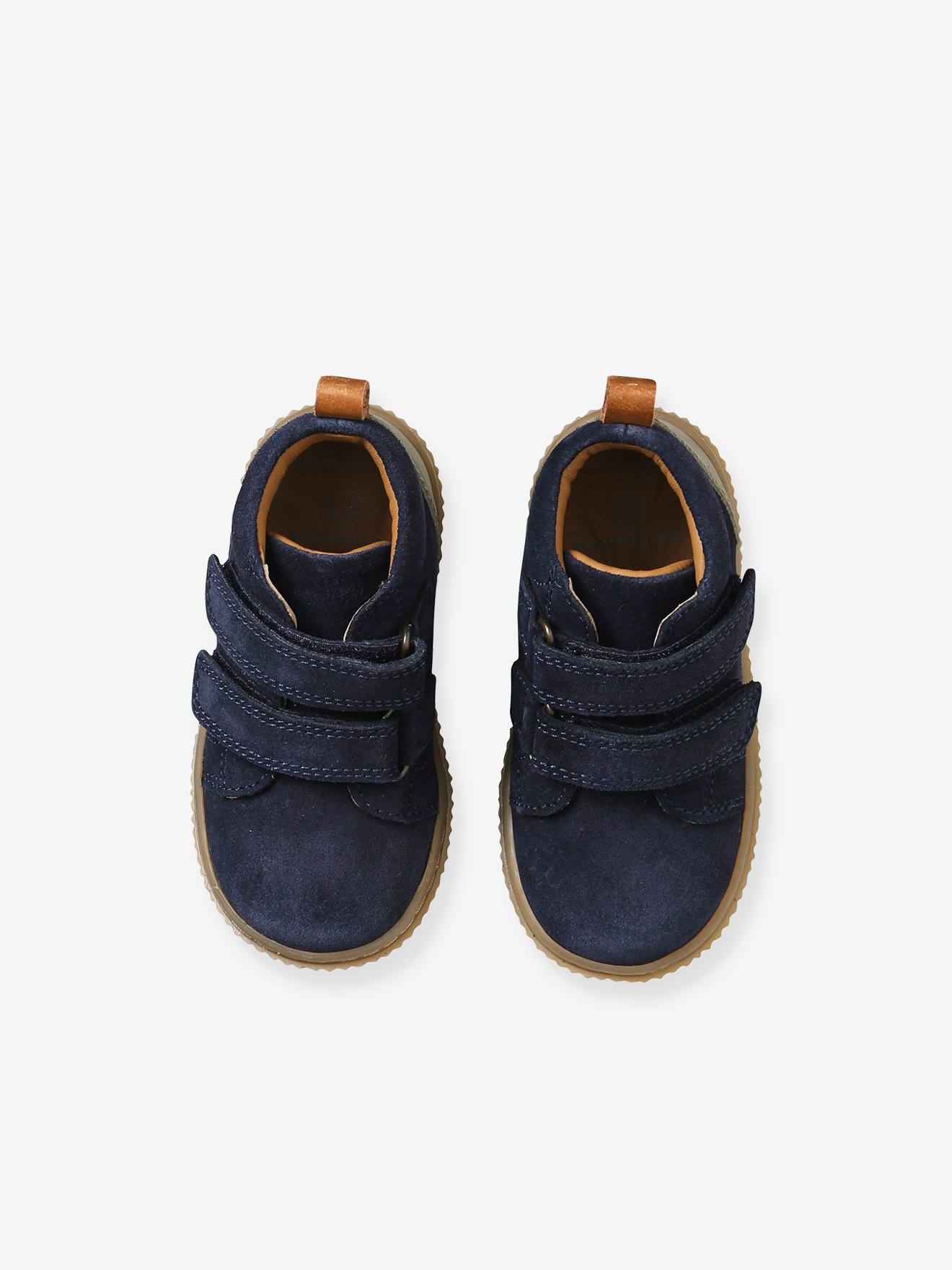 Bottines scratchées cuir bébé garçon taupe
