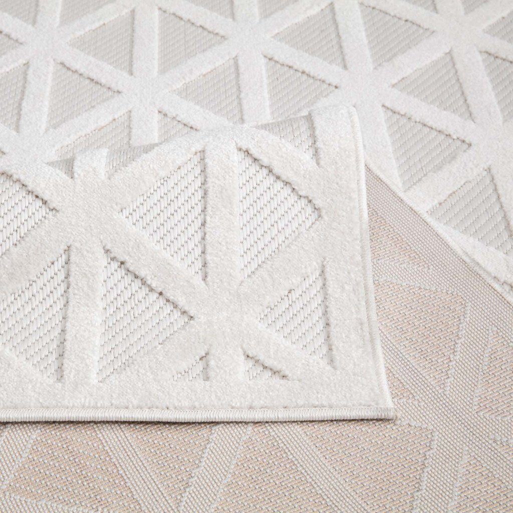 Teppich In-& Outdoorteppich Santorini 446, 3D-Effekt, Geo-Muster, Carpet City, rechteckig, Höhe: 5 mm, Wetterfest & UV-beständig für Terrasse, Balkon, Küche, Flur