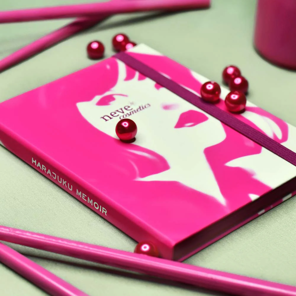 Harajuku Memoir Artdiary Palette - sejas palete, kompaktais pūderis, kompaktais vaigu sārtums, izgaismotāji un izgaismotāji, kompaktās acu ēnas, acu palete