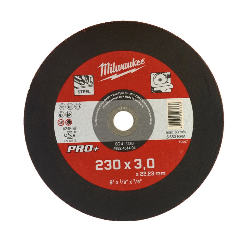 Disc de tăiere pentru metal Milwaukee Accessories 4932451494 SC41 230 x 3 mm PRO+