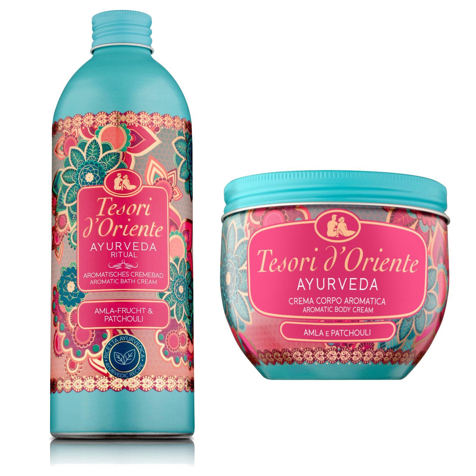 Tesori d´Oriente Pflege-Geschenkset TESORI D'ORIENTE Ayurveda Wellbeing - Badezusatz & Körpercreme Set