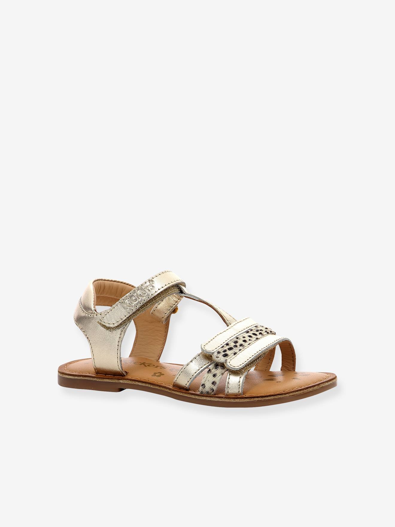 Sandales cuir fille Diamanto Diva KICKERS® blanc argent