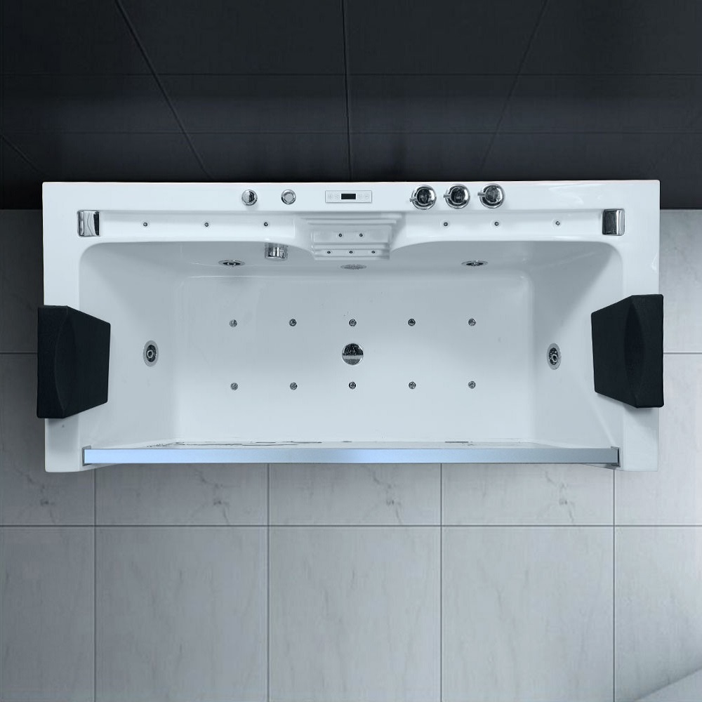 TroniTechnik Whirlpool Badewanne KOS 2 179cm x 85cm Heizung, Hydromassage, mit Bachlauf, Sanitäracryl