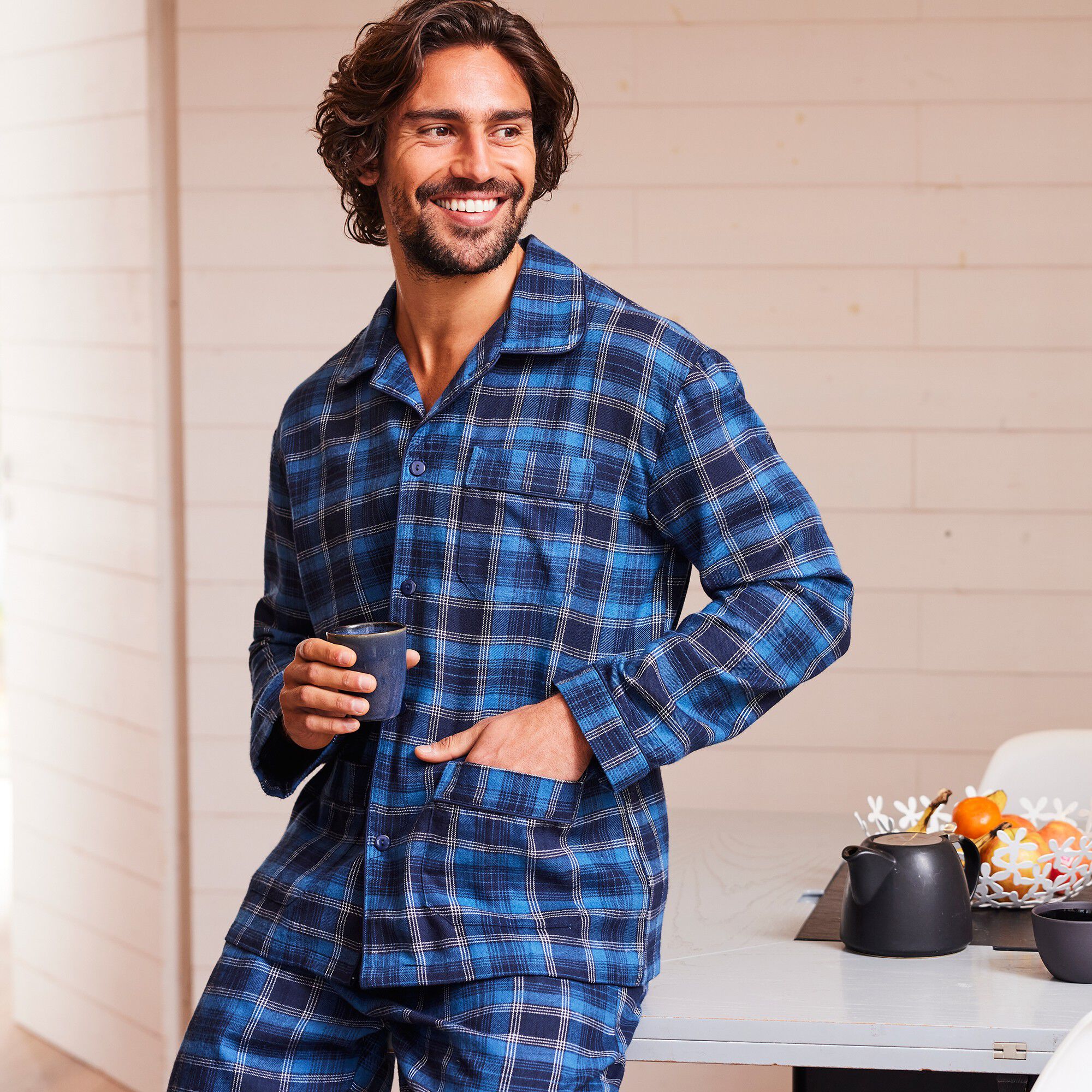 Pyjama carreaux en pilou
