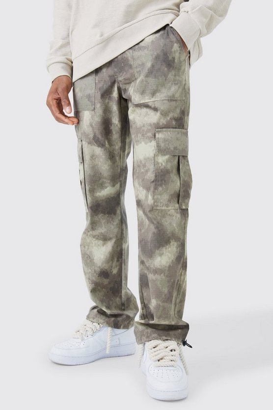 Camouflage Hose mit geradem Bein