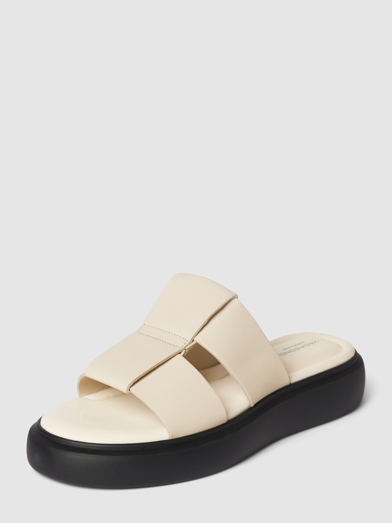 Pantoletten mit Plateausohle Modell 'BLENDA' in offwhite