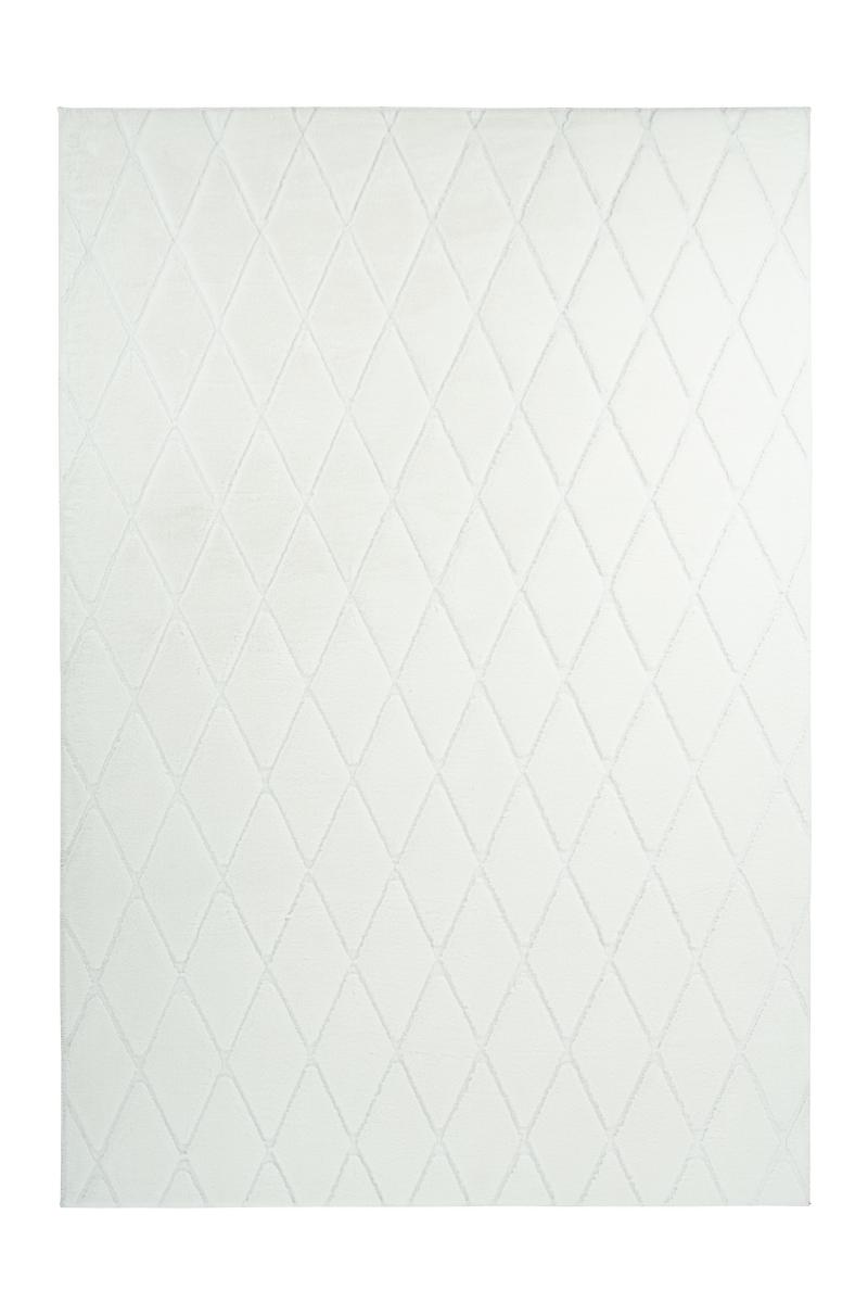 megusta 3D-Hochflorteppich Weiß 160cm x 230cm