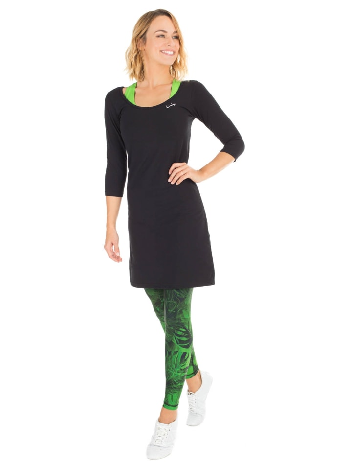 Winshape 3/4-Arm-A-Linien-Minikleid WK2 in schwarz günstig kaufen XS