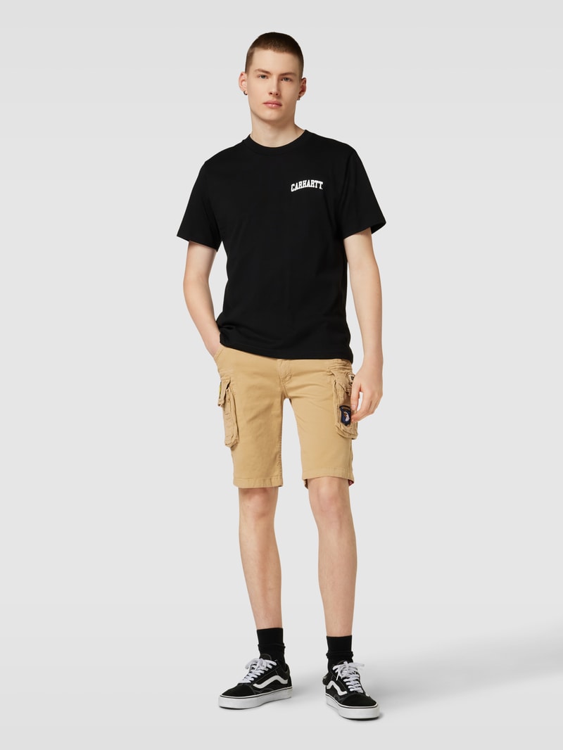 Bermudas mit Label-Details in sand