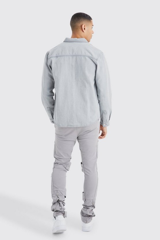 Langärmliges Denim-Overshirt