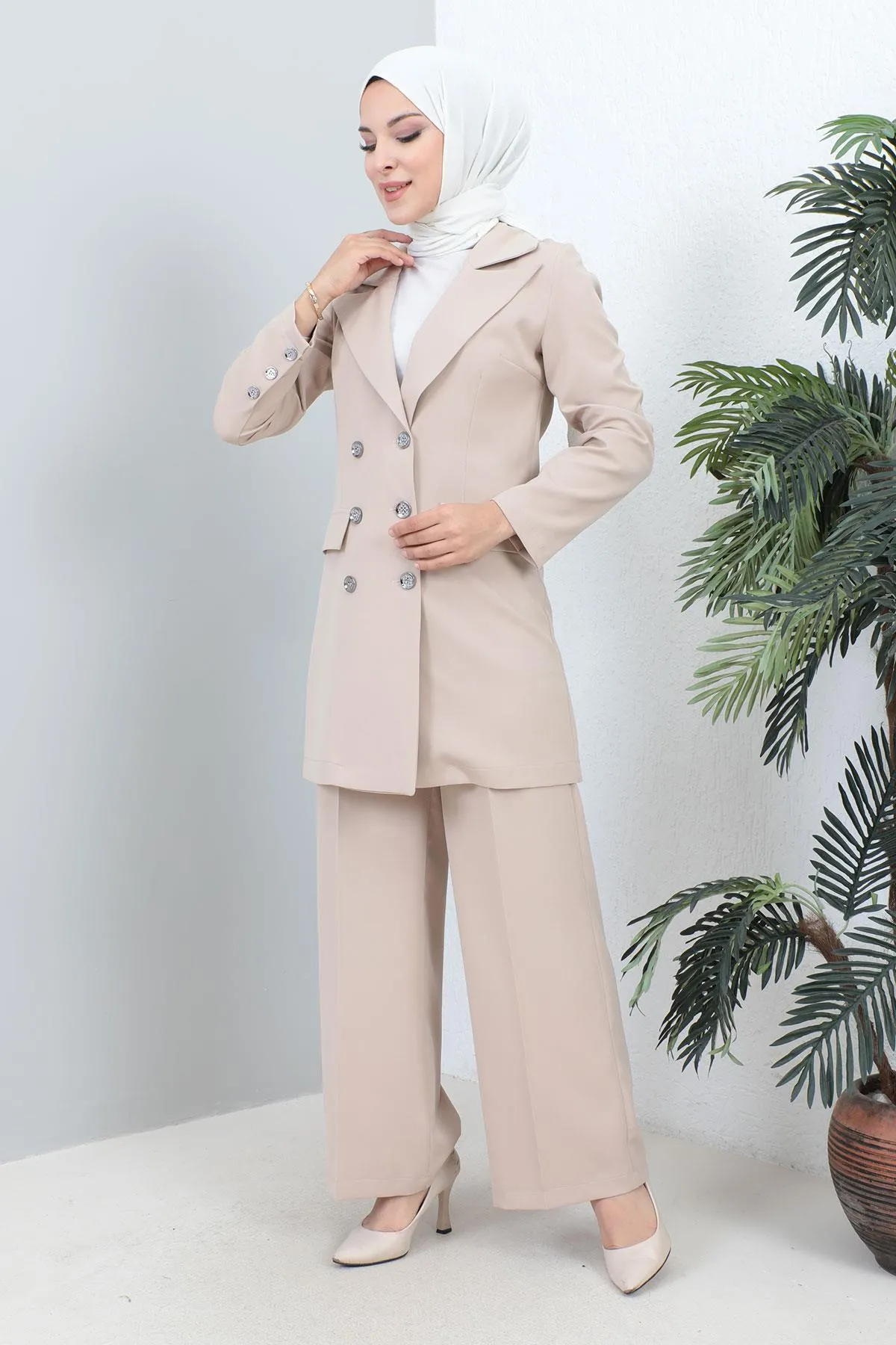 Modamihram  Jackenanzug Beige 19005
