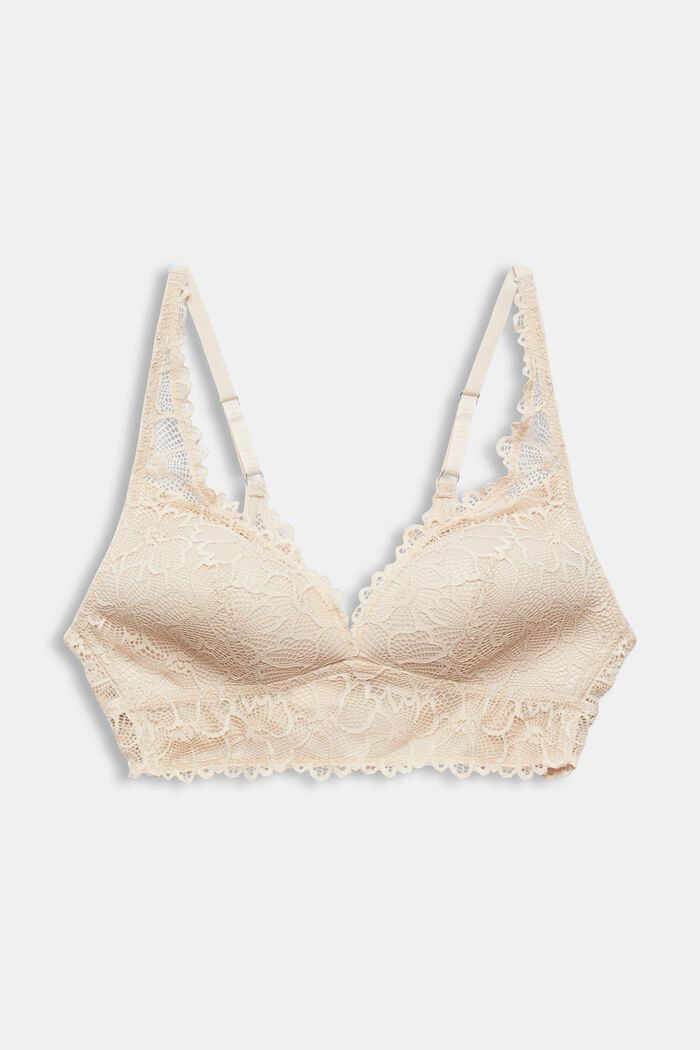 Wattierter, bügelloser Bralette aus Spitze