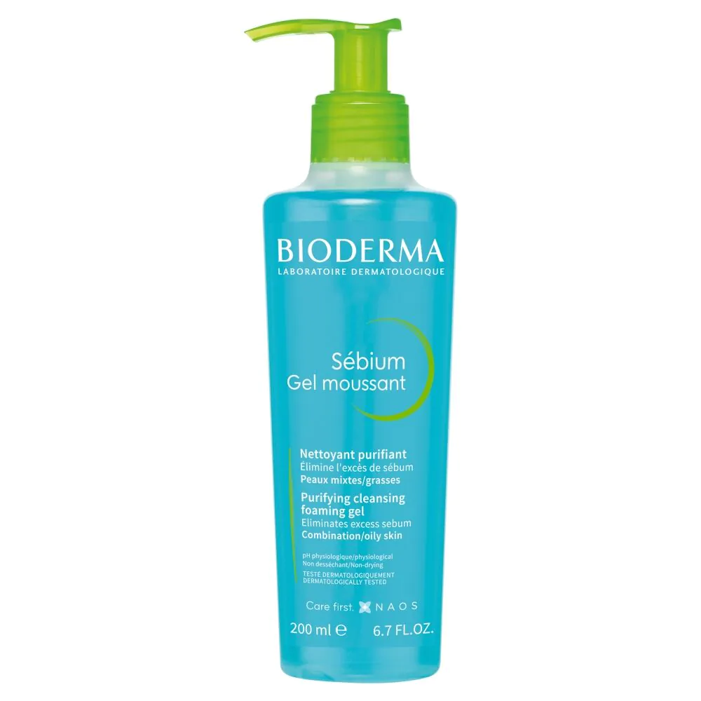 Bioderma Sebium Moussant valomasis gelis nuo spuogų, 200 ml