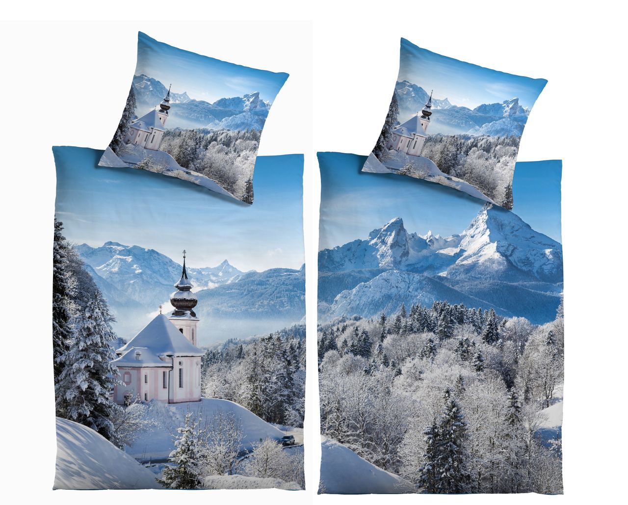 Kinzler Baumwoll-Flanell Bettwäsche Winterdorf