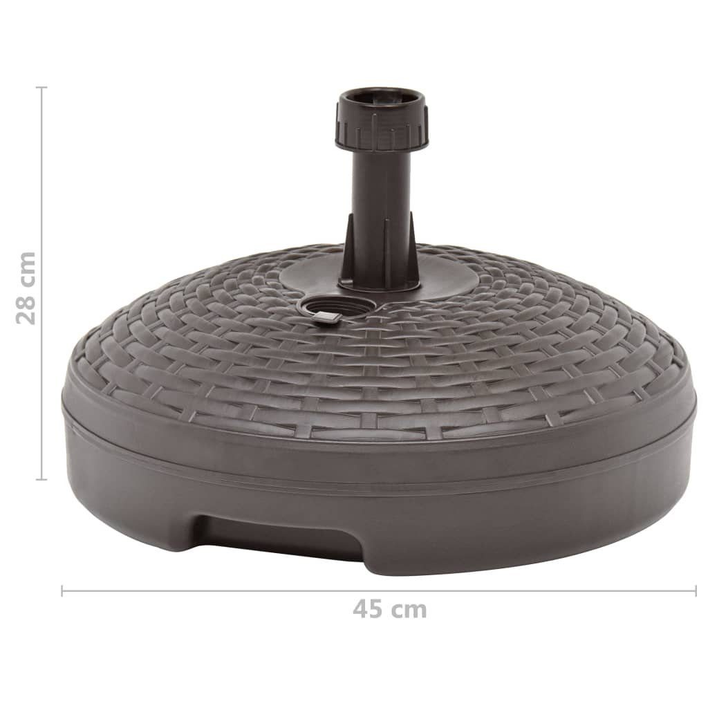 vidaXL Schirmhalter Sonnenschirmständer Sand Wasser 20 L Braun Kunststoff