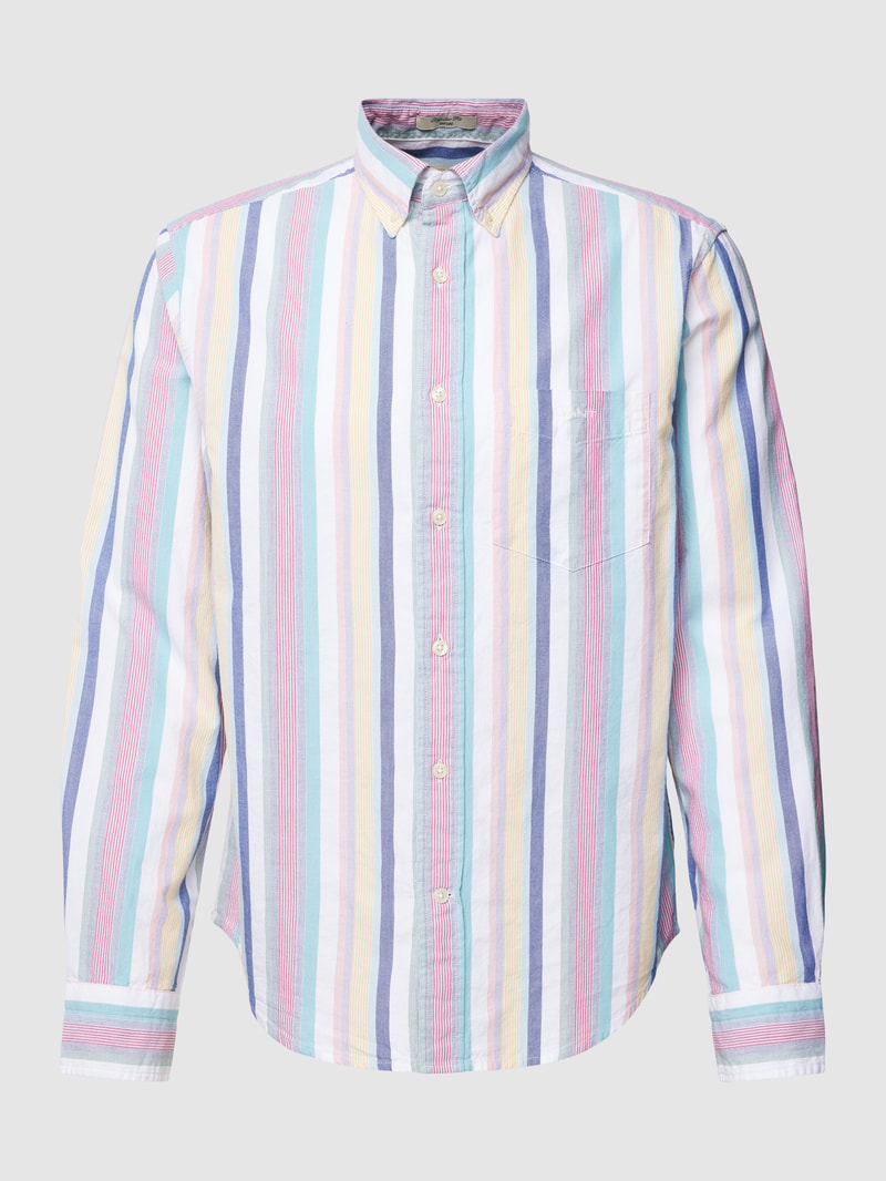 Freizeithemd mit Streifenmuster Modell 'OXFORD' in blau
