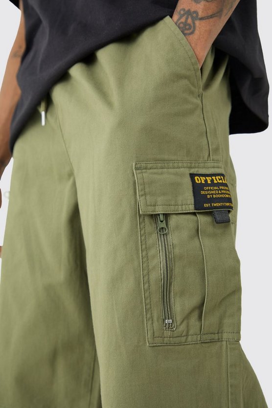 Tall lockere Twill Cargo-Shorts mit Reißverschluss-Detail