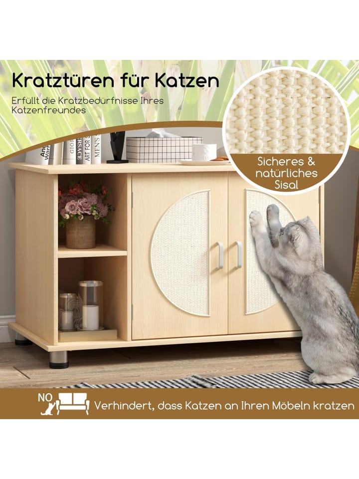 COSTWAY Katzenschrank 82x48x52cm in Beige günstig kaufen onesize