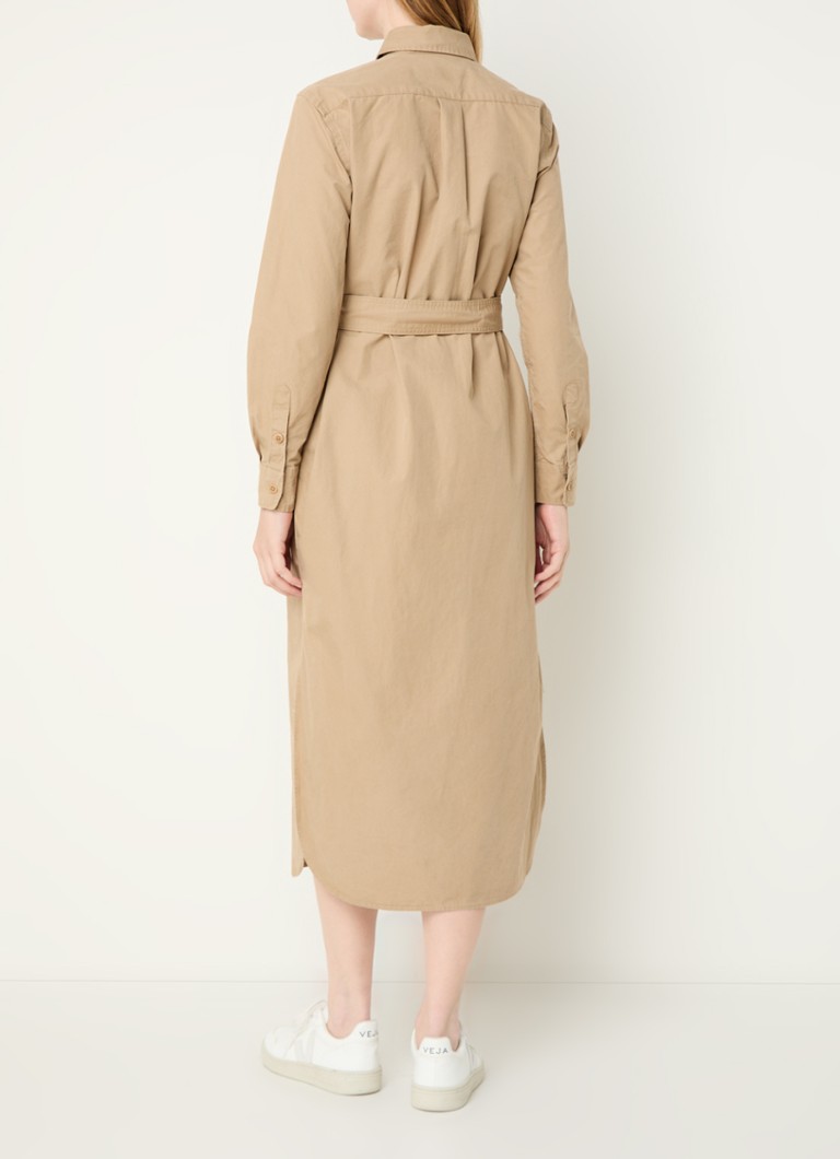Ralph Lauren blouse dress with tie belt and logo embroidery