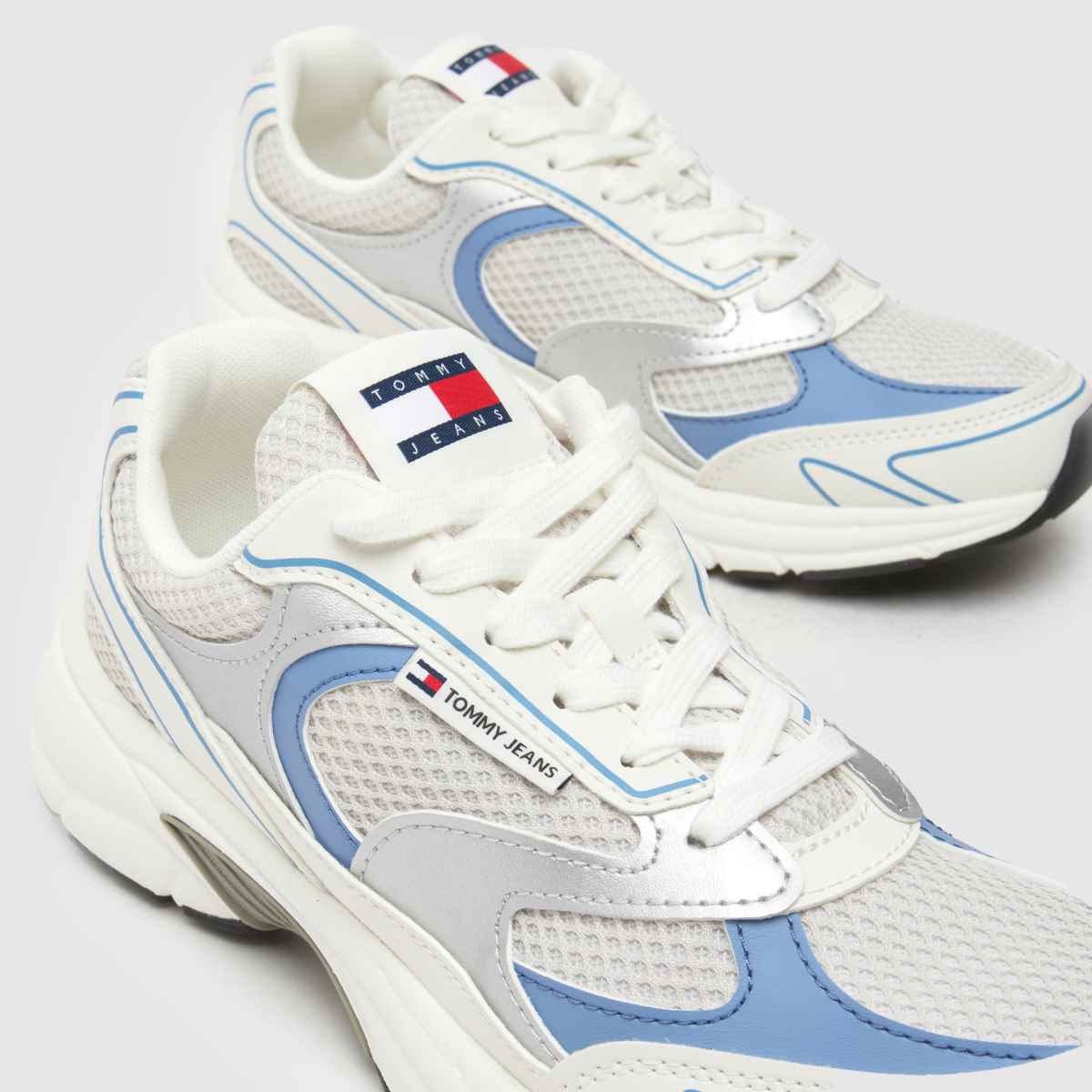 Tommy Jeans Coney Metallic Runner Tornacipő Fehér és Kék Színben