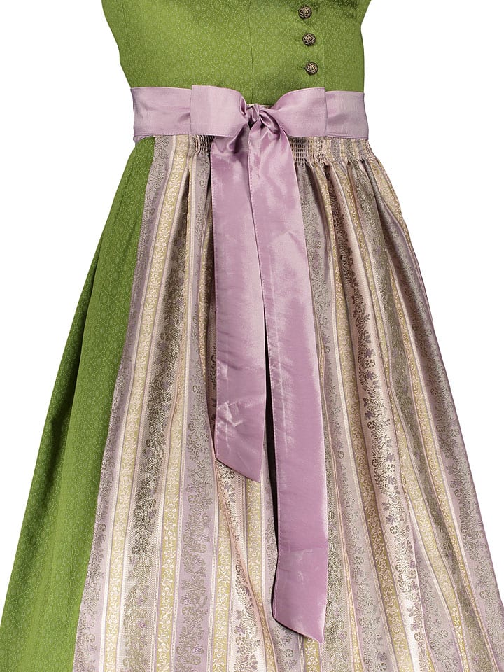 Turi Landhaus Dirndl in Grün/ Beige günstig kaufen