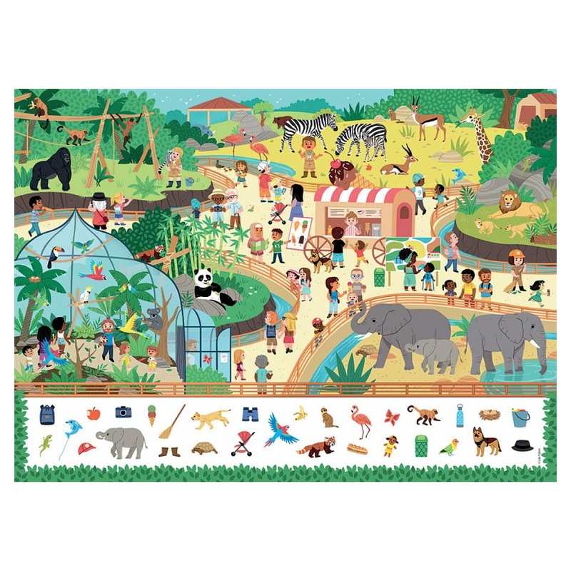 Puzzle cherche et trouve au zoo 45 pièces