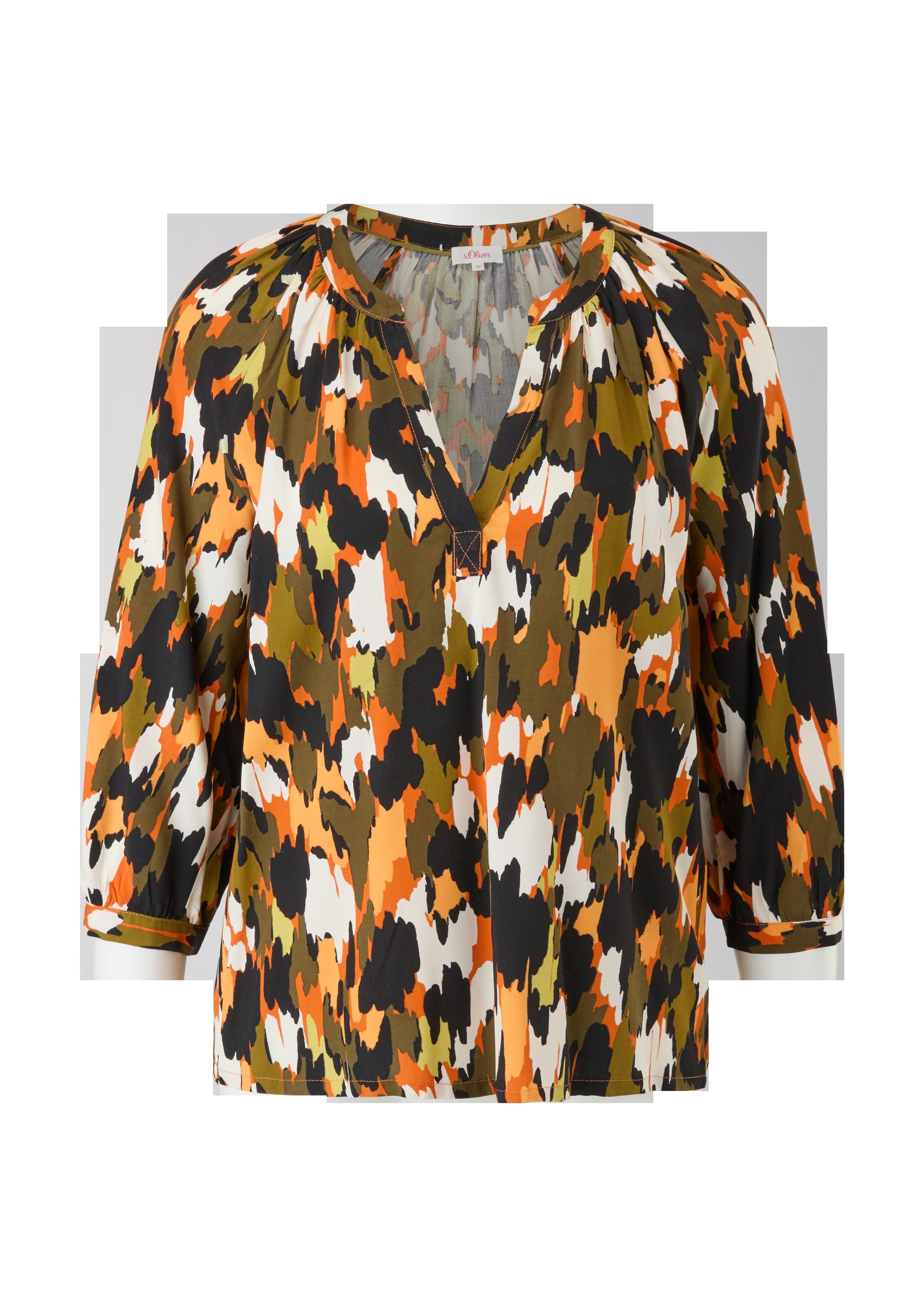 Viskosebluse mit Alloverprint  2120700-77A1