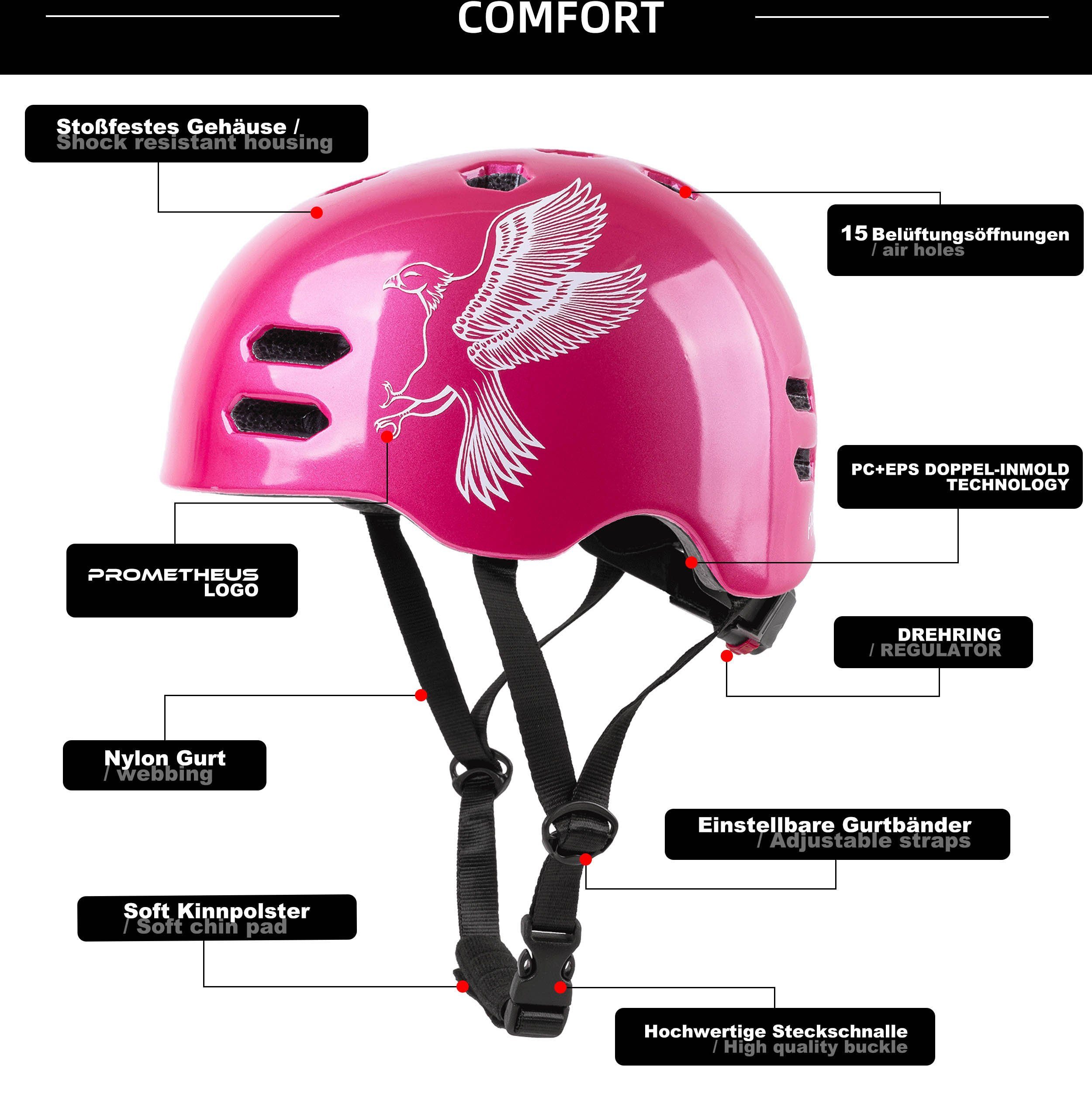 PROMETHEUS BICYCLES Kinderfahrradhelm Fahrradhelm für Kinder, Drehring