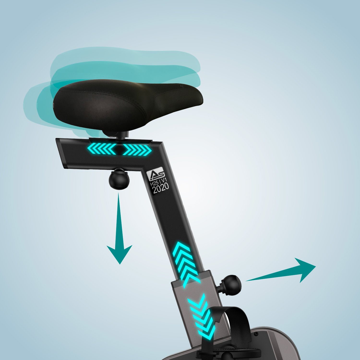 AsVIVA Ergometer Heimtrainer & Ergometer AsVIVA H25 Studio Pro, 6 virtuelle (Real-Live) Trainingsszenen, MP3 3,5 Klinke AUX-Anschluss