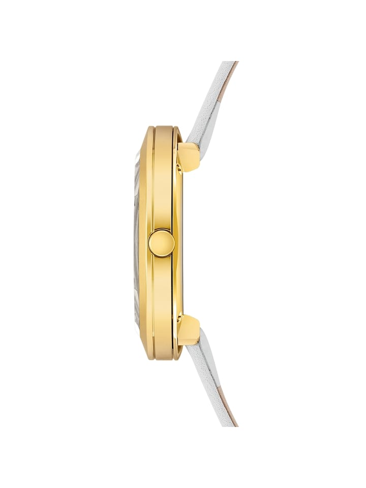 Rhodenwald & Söhne Damen Quarzuhr gelbgold Echtleder creme-weiß in creme-weiß günstig kaufen 18 cm