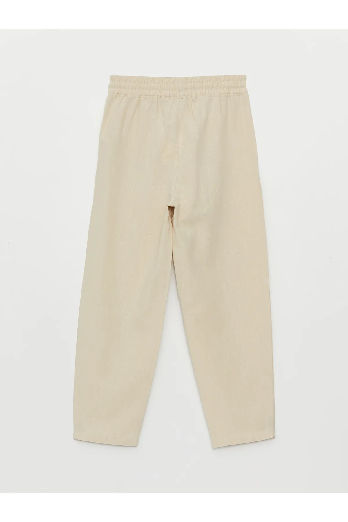 LC Waikiki  Einfarbige Damenhose aus Leinenmischung mit elastischem Bund
