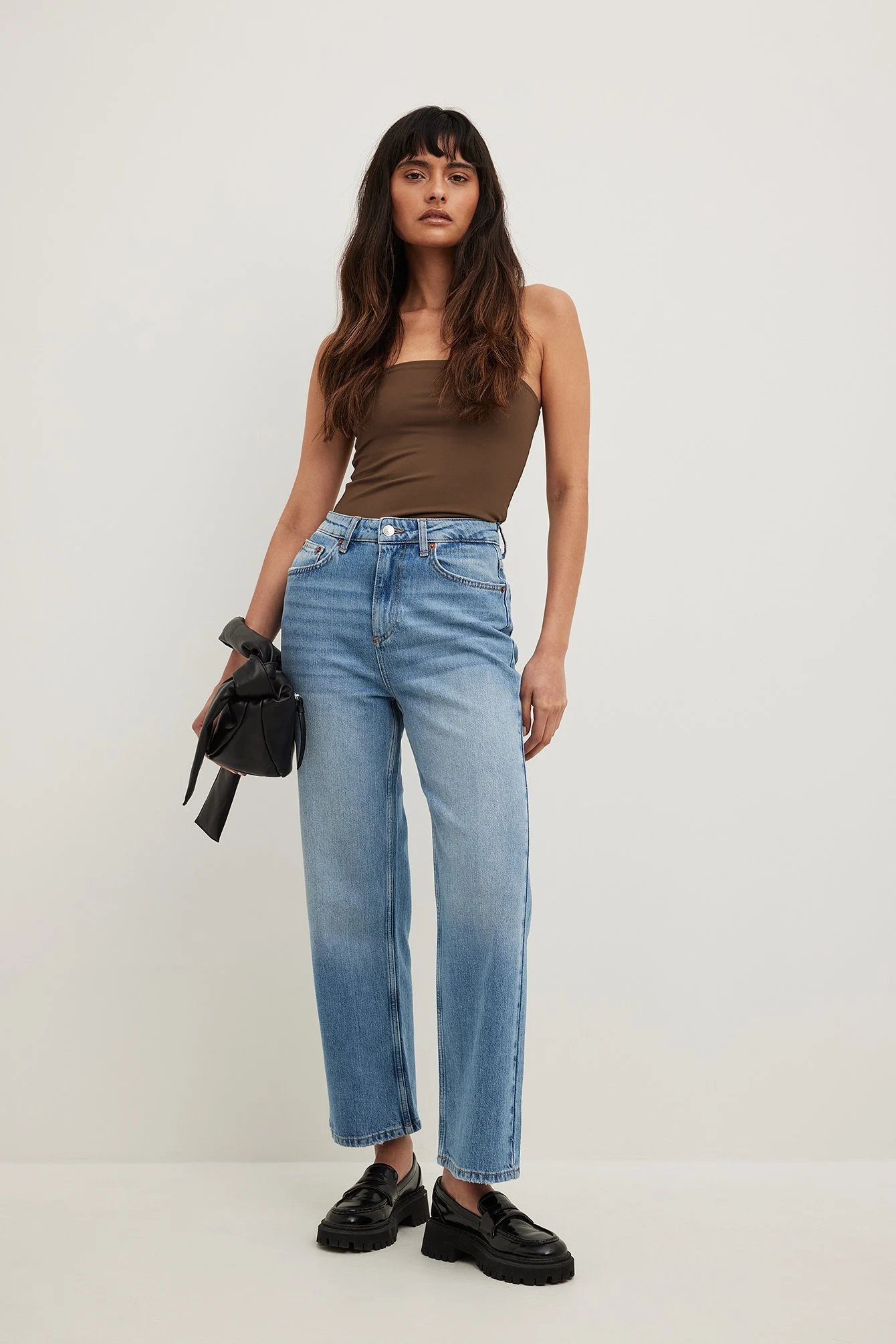 Hochgeschnittene Cropped-Jeans