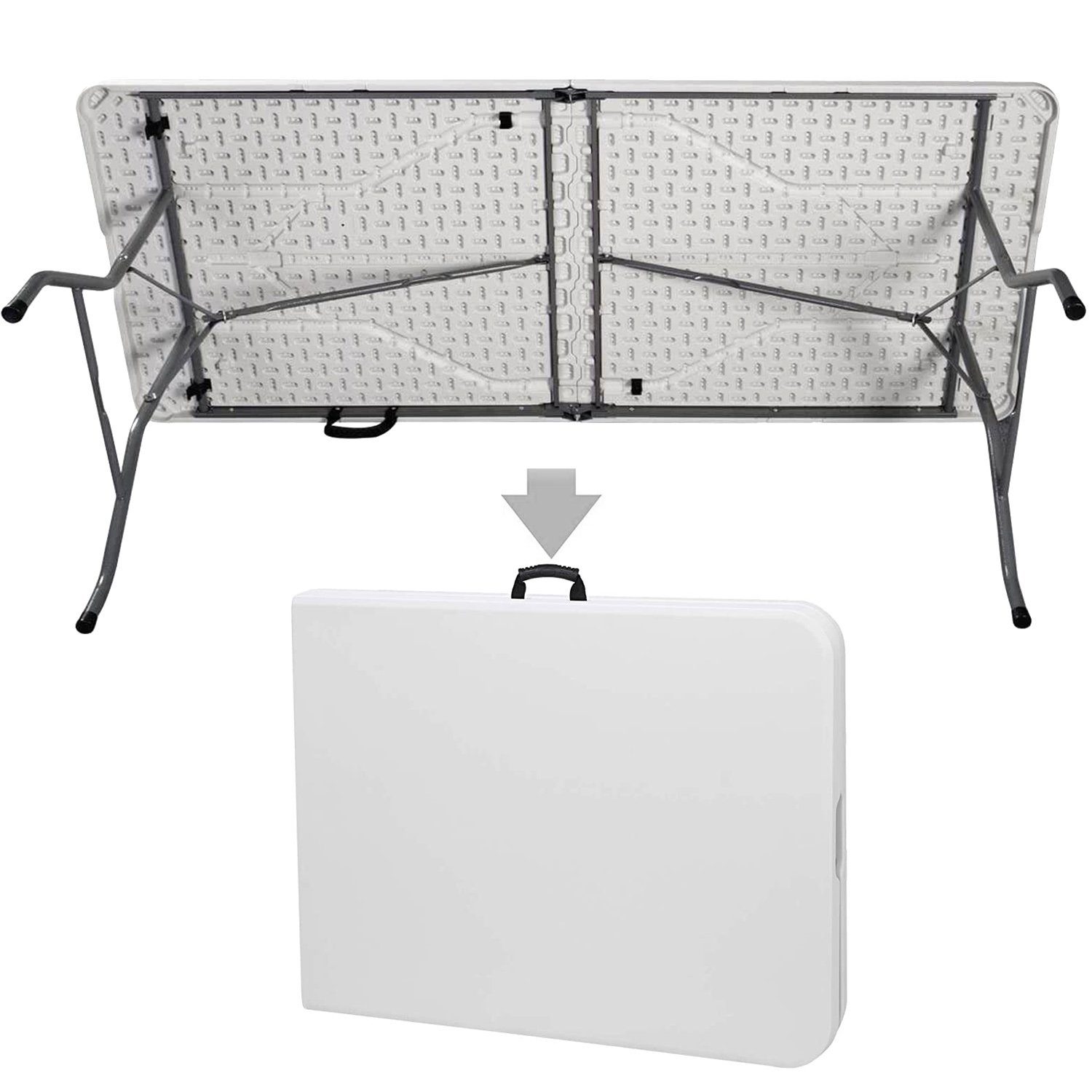 GreenBlue Klapptisch GB370, Falttisch Tisch Gartentisch Buffettisch mit Traggriff 180x74x74cm