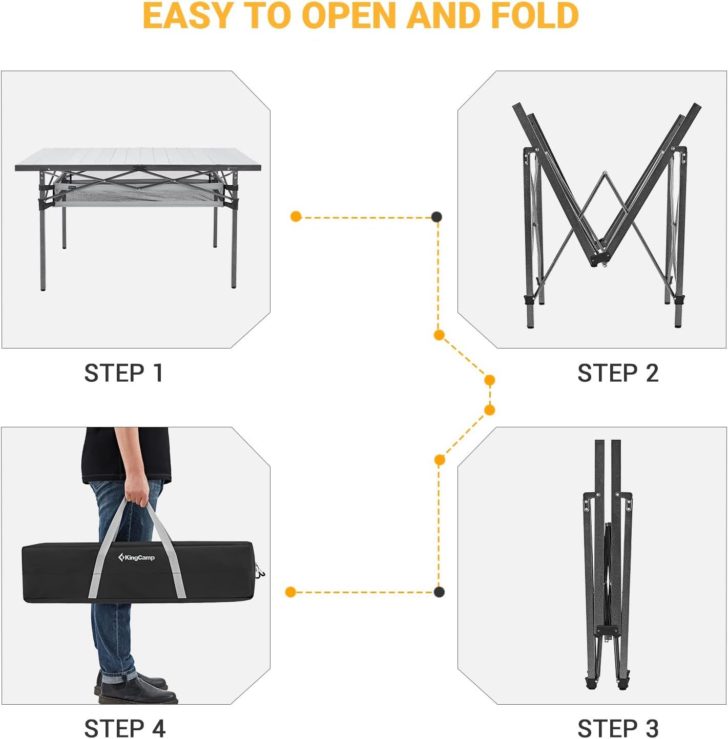 KingCamp 136 x 70 Campingtisch mit netz