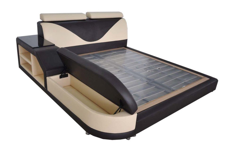 JVmoebel Bett Design Luxus Bett Polster Ehe Hotel Moderne Betten Leder 180/200