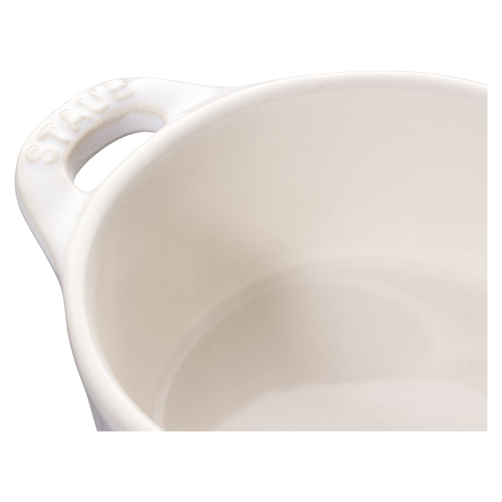 Mini Cocotte 10 cm, rund, Elfenbein-Weiß, Keramik