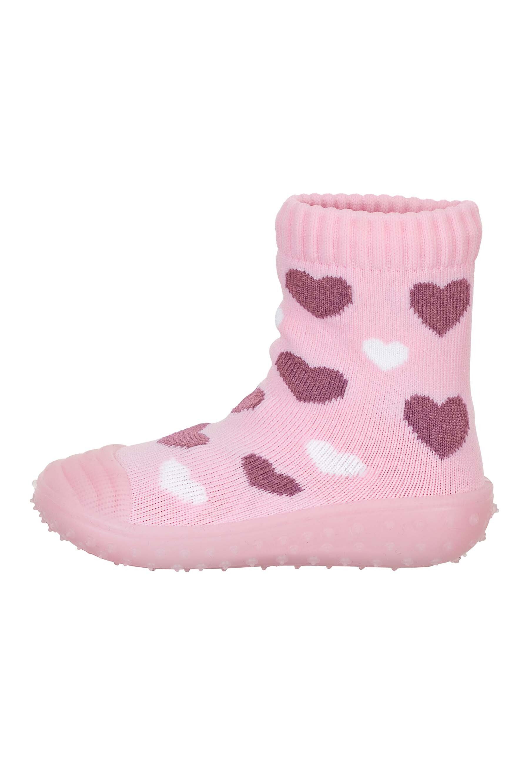 Sterntaler® Basicsocken Adventure-Socks Herzen (Fliesensocken mit Anti-Rutsch-Sohle und süßen Motiven) Rutschsocken mit Vollplüsch im Sohlenbereich, ABS- Söckchen