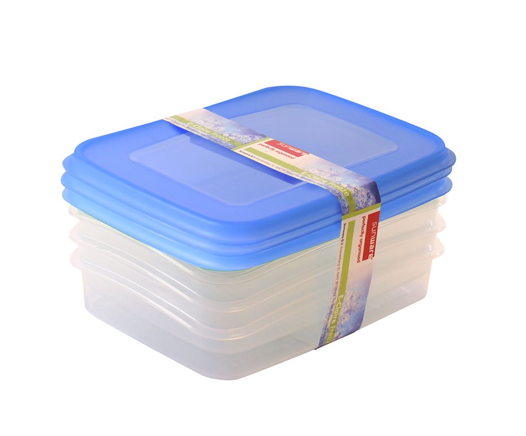 Sunware Club Cuisine 0,7 Liter Transparentes blaues Tiefkühldose-Set