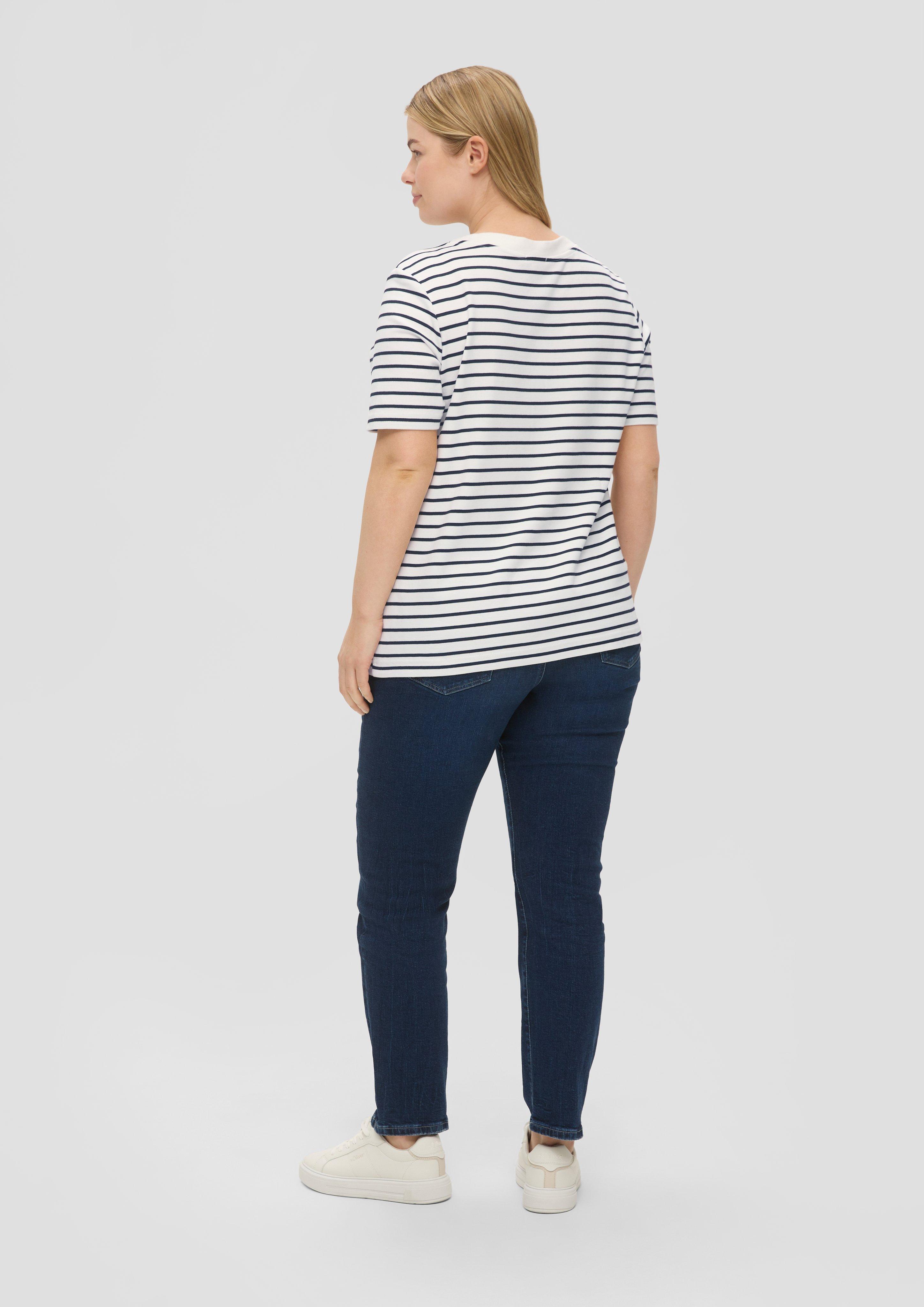 Gestreiftes Interlockjersey T-Shirt  EME-2149225-99G2